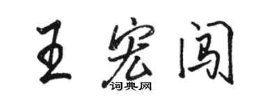 骆恒光王宏闯行书个性签名怎么写