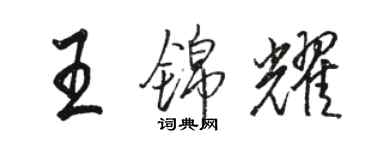 骆恒光王锦耀行书个性签名怎么写