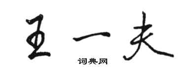 骆恒光王一夫行书个性签名怎么写