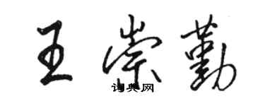 骆恒光王崇勤行书个性签名怎么写
