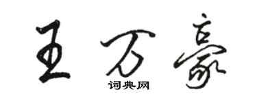 骆恒光王万豪行书个性签名怎么写