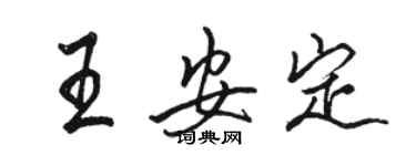 骆恒光王安定行书个性签名怎么写
