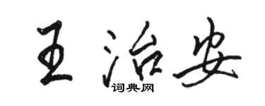 骆恒光王治安行书个性签名怎么写