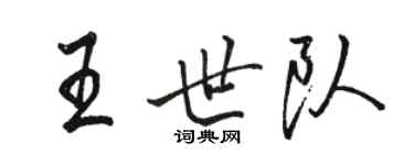 骆恒光王世队行书个性签名怎么写