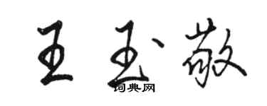 骆恒光王玉敬行书个性签名怎么写