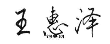 骆恒光王惠泽行书个性签名怎么写