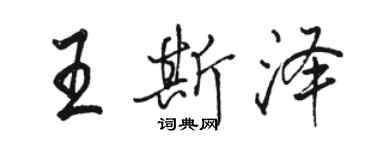 骆恒光王斯泽行书个性签名怎么写