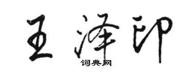 骆恒光王泽印行书个性签名怎么写