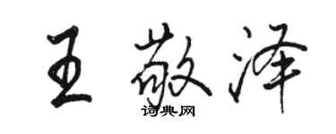 骆恒光王敬泽行书个性签名怎么写