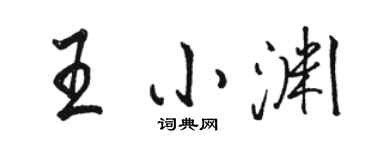 骆恒光王小渊行书个性签名怎么写