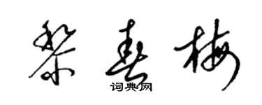 梁锦英黎春梅草书个性签名怎么写