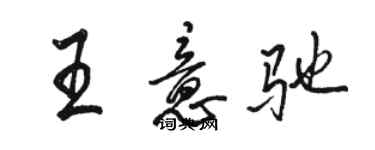 骆恒光王意驰行书个性签名怎么写