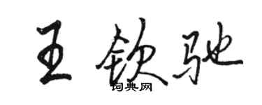骆恒光王钦驰行书个性签名怎么写