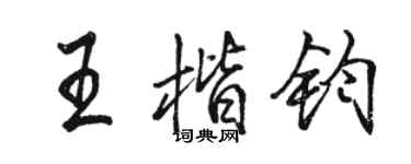 骆恒光王楷钧行书个性签名怎么写