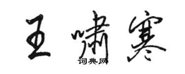 骆恒光王啸寒行书个性签名怎么写