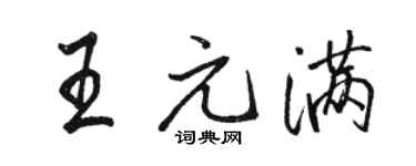 骆恒光王元满行书个性签名怎么写