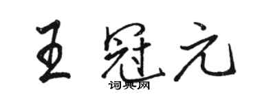 骆恒光王冠元行书个性签名怎么写