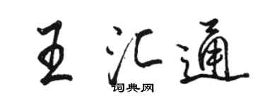 骆恒光王汇通行书个性签名怎么写