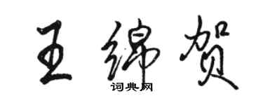 骆恒光王绵贺行书个性签名怎么写