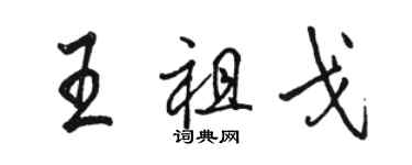 骆恒光王祖戈行书个性签名怎么写
