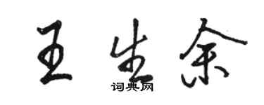 骆恒光王生余行书个性签名怎么写