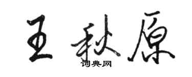 骆恒光王秋原行书个性签名怎么写