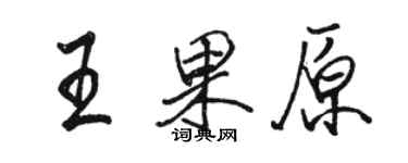 骆恒光王果原行书个性签名怎么写