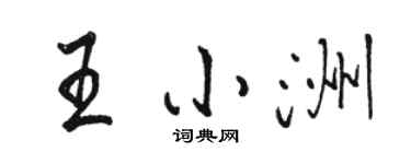 骆恒光王小洲行书个性签名怎么写