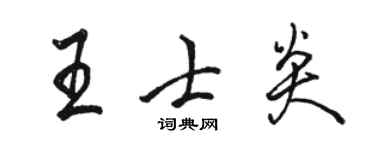 骆恒光王士炎行书个性签名怎么写