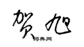 梁锦英贺旭草书个性签名怎么写