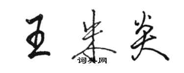 骆恒光王朱炎行书个性签名怎么写