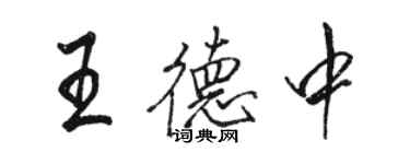 骆恒光王德中行书个性签名怎么写
