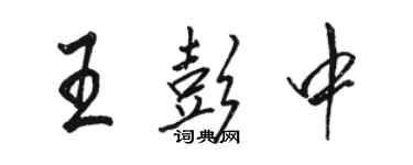 骆恒光王彭中行书个性签名怎么写