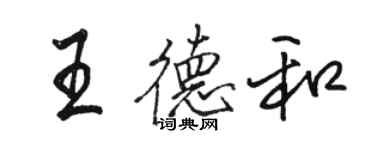 骆恒光王德和行书个性签名怎么写