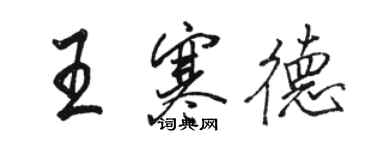 骆恒光王寒德行书个性签名怎么写