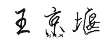 骆恒光王京堰行书个性签名怎么写