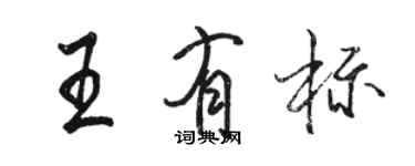 骆恒光王有标行书个性签名怎么写