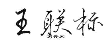 骆恒光王联标行书个性签名怎么写