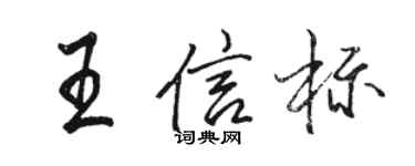 骆恒光王信标行书个性签名怎么写