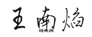 骆恒光王南焰行书个性签名怎么写