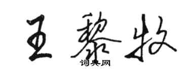 骆恒光王黎牧行书个性签名怎么写