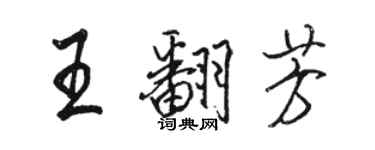 骆恒光王翻芳行书个性签名怎么写
