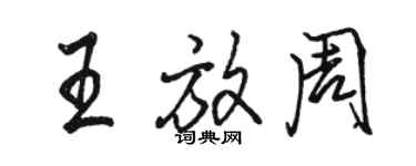 骆恒光王放周行书个性签名怎么写