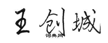 骆恒光王创城行书个性签名怎么写