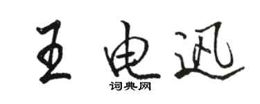 骆恒光王电迅行书个性签名怎么写