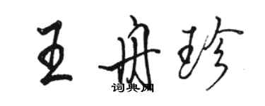 骆恒光王舟珍行书个性签名怎么写