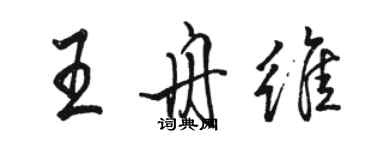 骆恒光王舟维行书个性签名怎么写