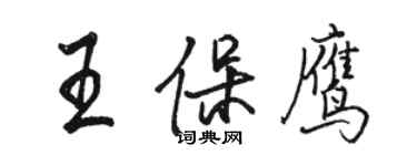 骆恒光王保鹰行书个性签名怎么写