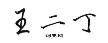 骆恒光王二丁行书个性签名怎么写