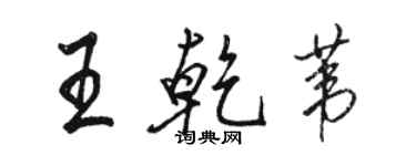 骆恒光王乾苇行书个性签名怎么写